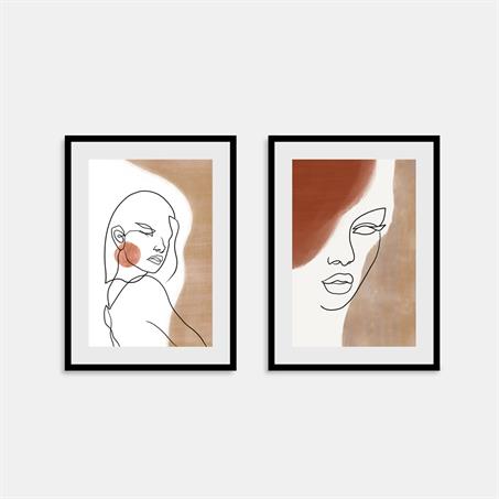  گالری تابلو دکوراتیو؛ ترکیب بندی و لاین آرت چهره زن